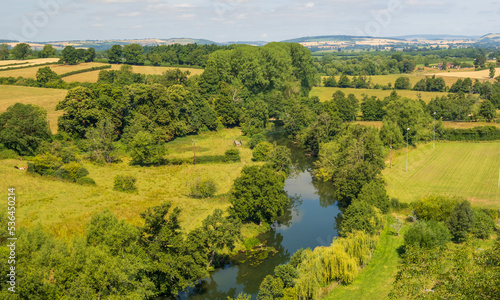Fototapeta Naklejka Na Ścianę i Meble -  Rural Scene with River Panorama