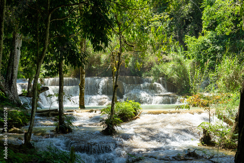 Kuang Si Waterfall, the most beautiful waterfall in Laos photo