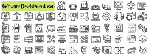 Set of software development icons