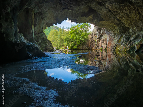 View Out from Rydal Cave with Reflections