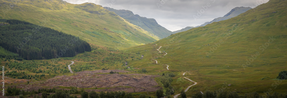 Panorama of Scottish Highland Scene