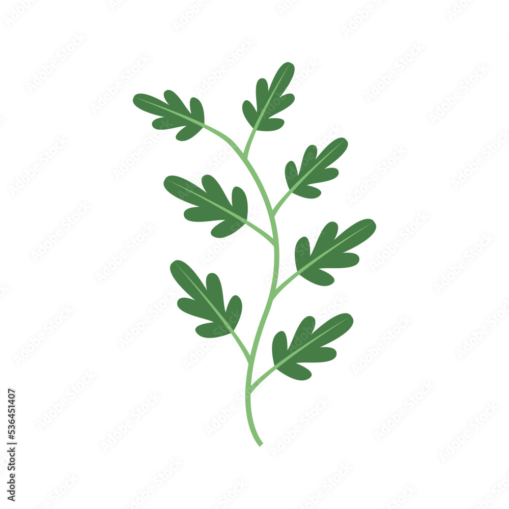 Flat leaf decoration illustration for template elements