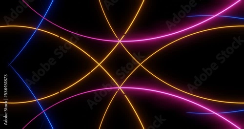 3d render with bright neon colorful arches