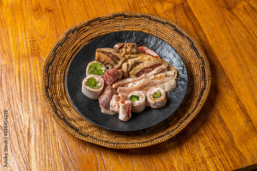 Fototapeta premium 焼肉セット Meat set for yakiniku 
