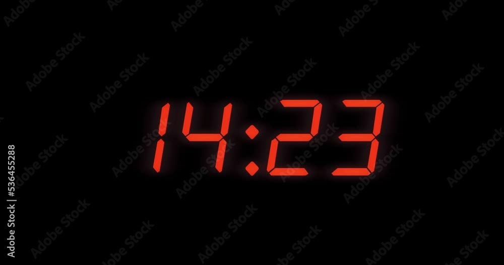Simple 20 seconds digital alarm clock countdown timer. Red digits on black screen. Simple 20 seconds digital alarm clock countdown timer. Red digits on black screen.
