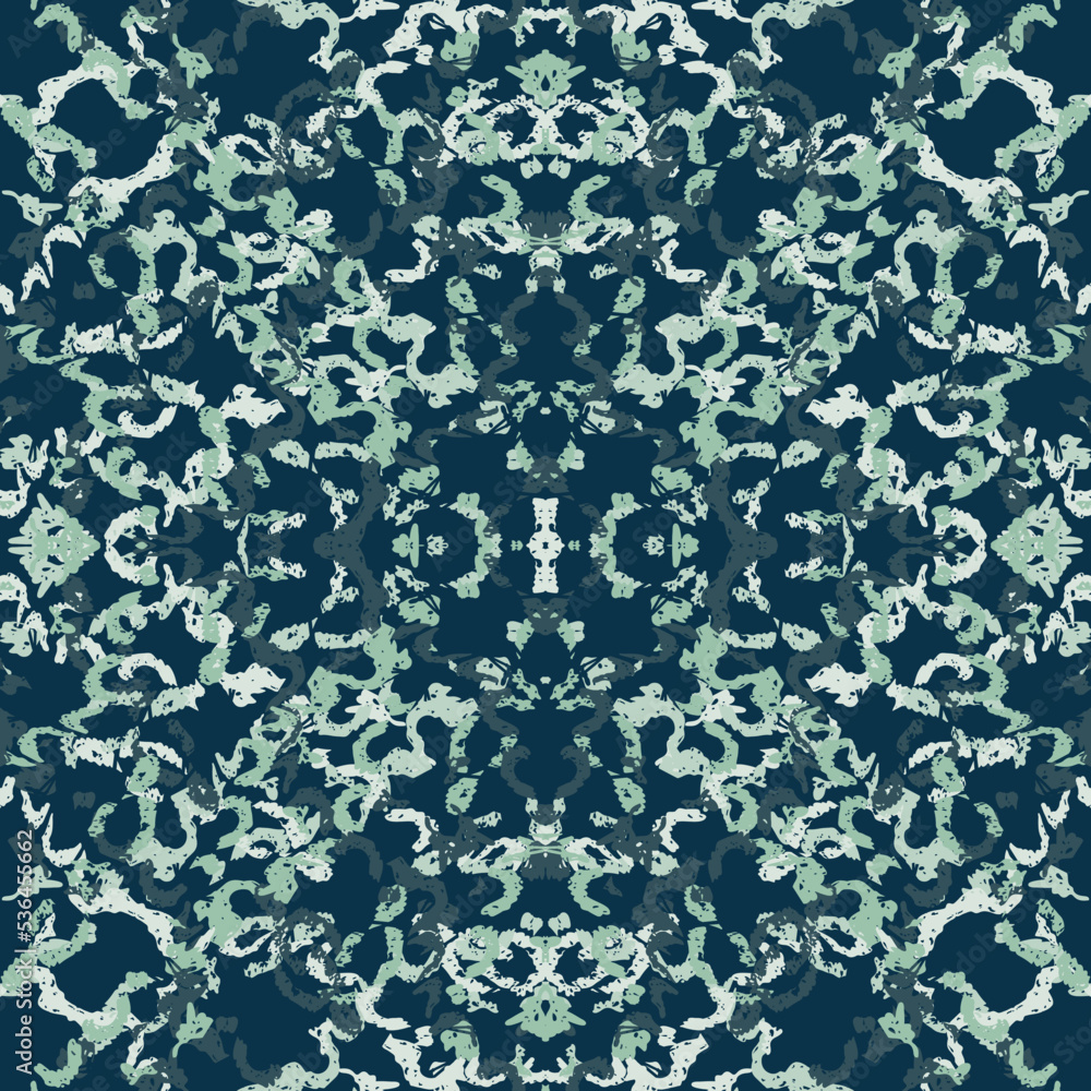 Seamless fractal pattern in vector format for printed fabrics or any other purposes. Every object is grouped base on color so the pattern is editable, tileable and easy to use. Seamless fractal pattern in vector format for printed fabrics or any other purposes. Every object is grouped base on color so the pattern is editable, tileable and easy to use.