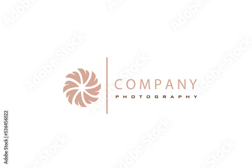 photo lens leaf style logo design