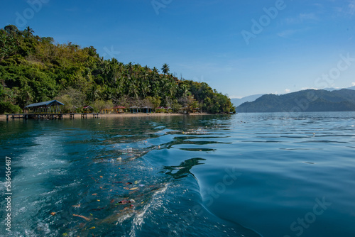 Canvas Print Traditional beachside village in lutungan island tolitoli central sulawesi indon