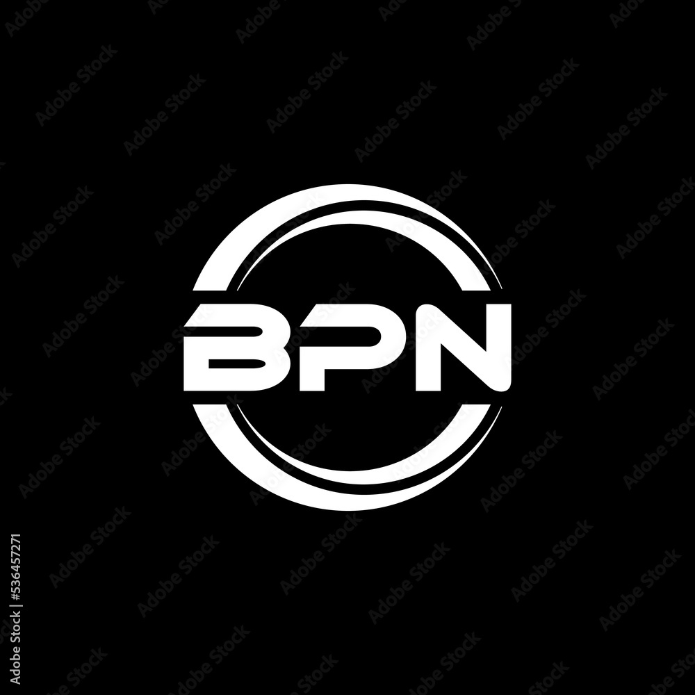 BPN letter logo design with black background in illustrator, vector ...