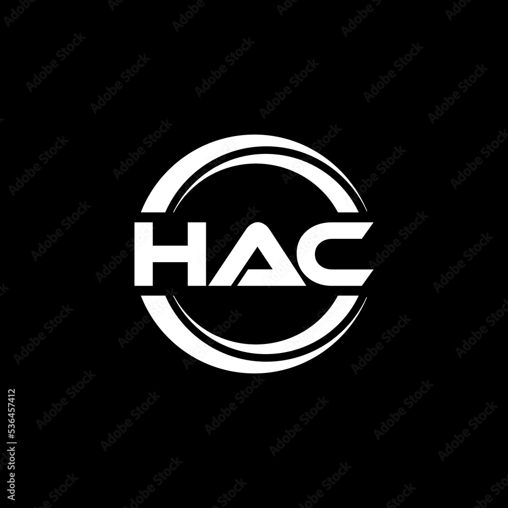 HAC letter logo design with black background in illustrator, vector logo modern alphabet font overlap style. calligraphy designs for logo, Poster, Invitation, etc. HAC letter logo design with black background in illustrator, vector logo modern alphabet font overlap style. calligraphy designs for logo, Poster, Invitation, etc.