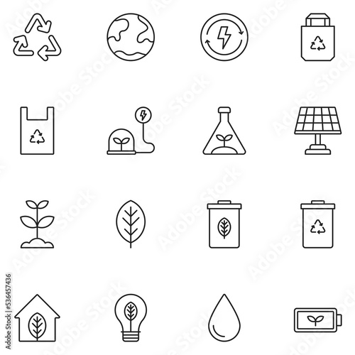 Environment Line Icon Set Vector