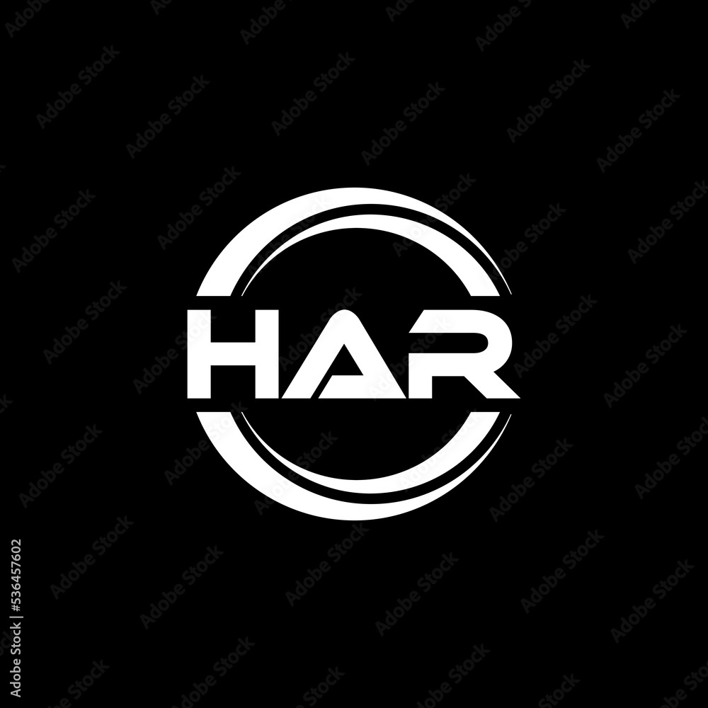 HAR letter logo design with black background in illustrator, vector logo modern alphabet font overlap style. calligraphy designs for logo, Poster, Invitation, etc. HAR letter logo design with black background in illustrator, vector logo modern alphabet font overlap style. calligraphy designs for logo, Poster, Invitation, etc.