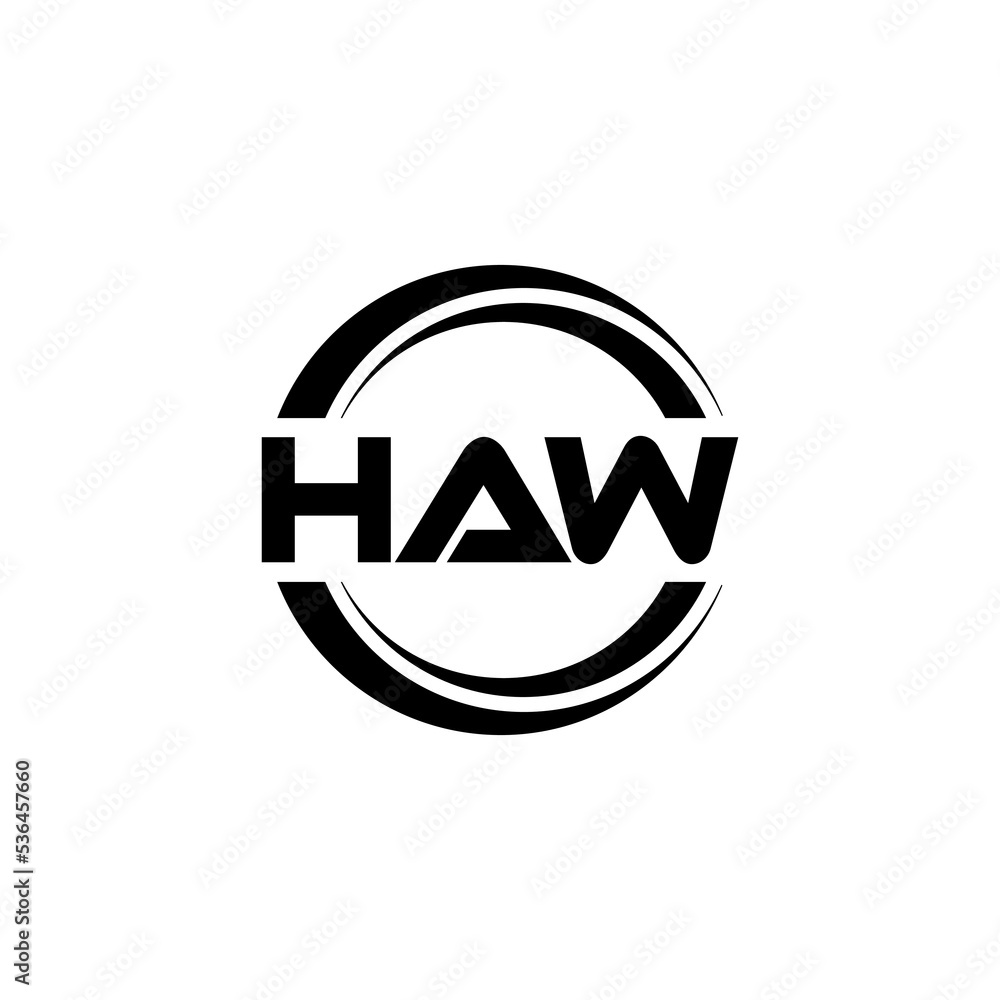 HAW letter logo design with white background in illustrator, vector logo modern alphabet font overlap style. calligraphy designs for logo, Poster, Invitation, etc. HAW letter logo design with white background in illustrator, vector logo modern alphabet font overlap style. calligraphy designs for logo, Poster, Invitation, etc.