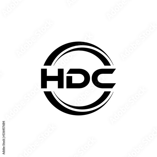 HDC letter logo design with white background in illustrator, vector logo modern alphabet font overlap style. calligraphy designs for logo, Poster, Invitation, etc. photo