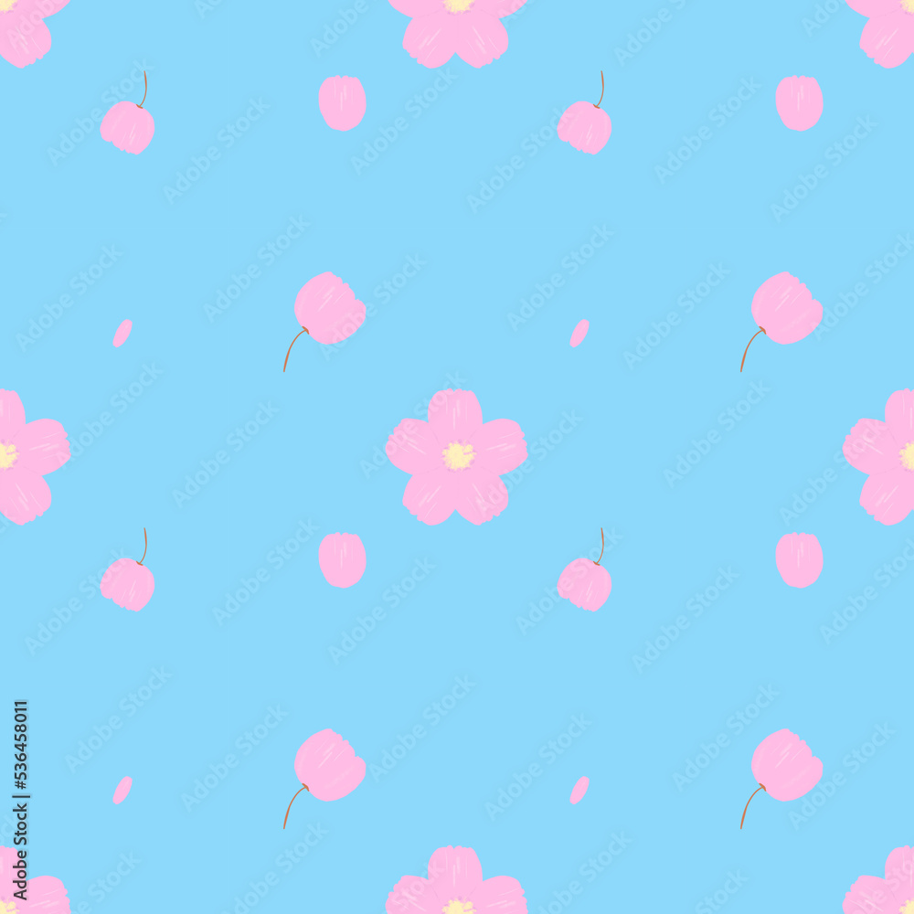 seamless pattern with Sakura flowers 