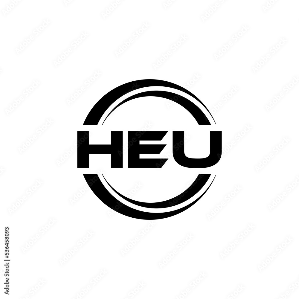 HEU letter logo design with white background in illustrator, vector logo modern alphabet font overlap style. calligraphy designs for logo, Poster, Invitation, etc. HEU letter logo design with white background in illustrator, vector logo modern alphabet font overlap style. calligraphy designs for logo, Poster, Invitation, etc.