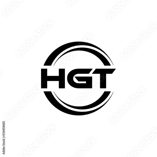 HGT letter logo design with white background in illustrator, vector logo modern alphabet font overlap style. calligraphy designs for logo, Poster, Invitation, etc.
