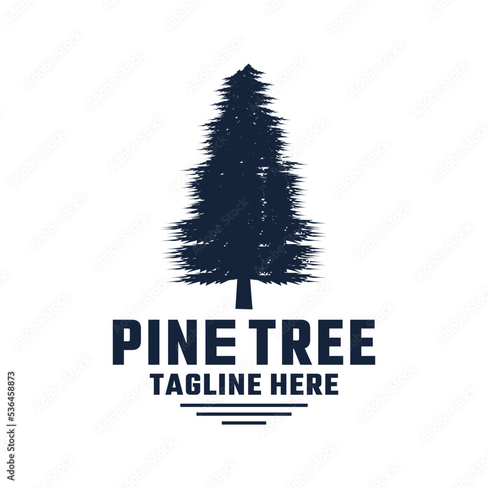 tree logo, tree design, tree vector, spruce emblem logo, spruce emblem