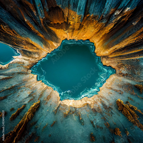 Wallpaper Mural Aerial view of sea waves and fantastic Rocky coast. Summer seascape from drone. Travel - image. nature texture background. Torontodigital.ca