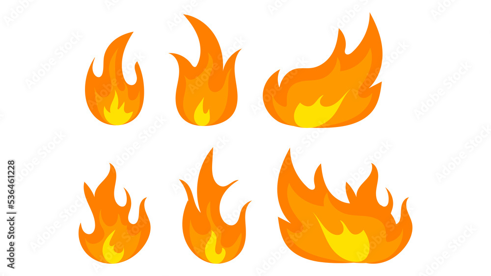 Fire hand draw set vector isolated on white background , Vector illustration EPS 10 Fire hand draw set vector isolated on white background , Vector illustration EPS 10