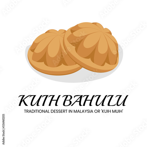 Vector illustration Malaysian delicious cake Kuih Bahulu'. Famous breakfast at Malaysia.