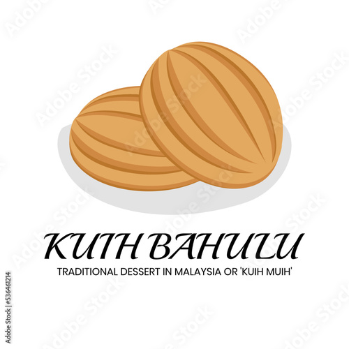 Vector illustration Malaysian delicious cake Kuih Bahulu'. Famous breakfast at Malaysia.