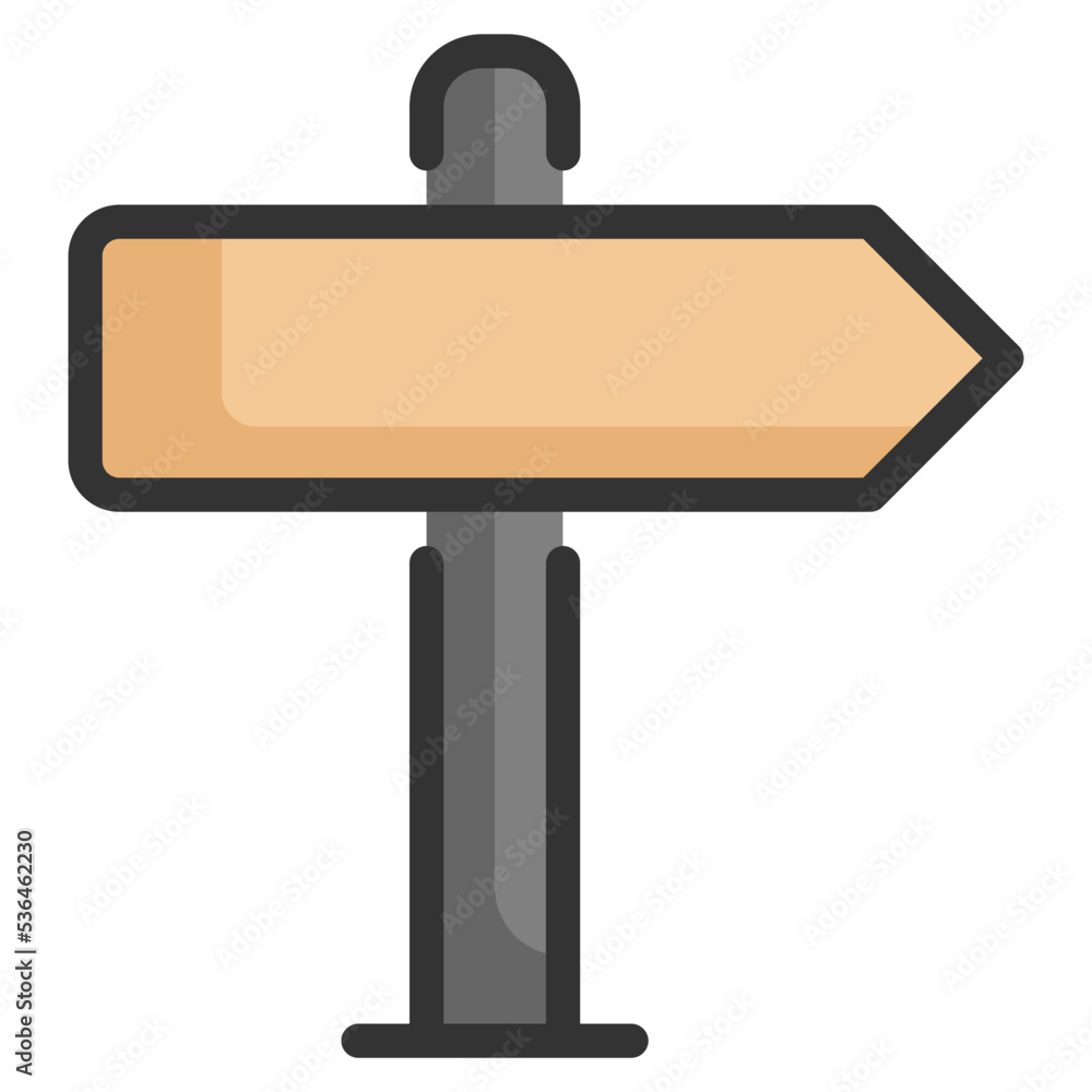 Fototapeta premium signboard arrow filled outline icon