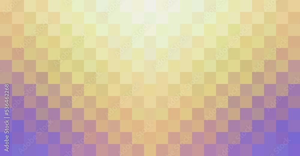 Fototapeta premium Geometric abstract checkered background of yellow blue gradient. Mosaic pattern tiles textured wall banner.