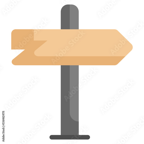arrow signboard flat icon