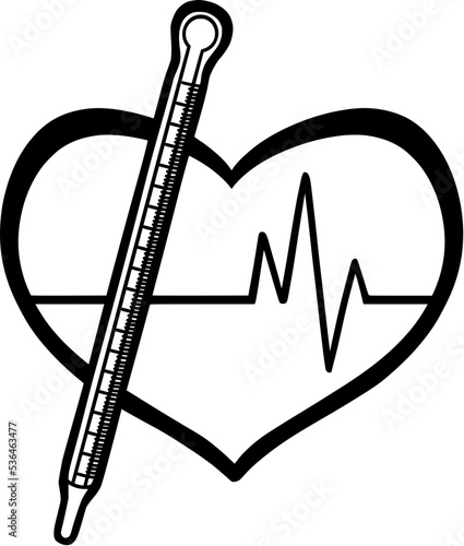 Health Heart Medical Line Art Vector Illustration