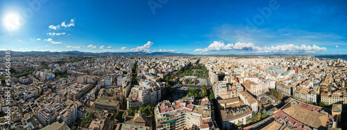 Aerial panoramic view over the city of Palma de Mallorca, Illes Balears, Spain. photo