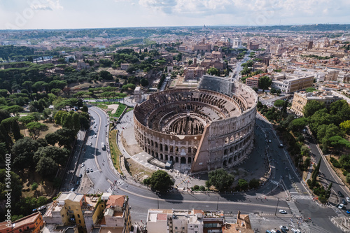 Photography The Colosseum and the Imperial Forums in Rome beautiful aerial shot around the Colosseum