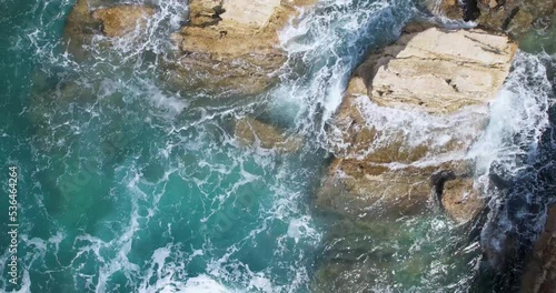 Wallpaper Mural Aerial view to the sea waves. blue background Torontodigital.ca