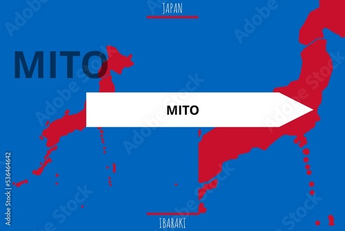 Mito: Illustration mit dem Namen der japanischen Stadt Mito in der Präfektur Ibaraki photo