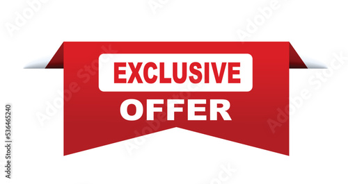 Exclusive Offer  vector illustration. Red vector banner Exclusive Offer 