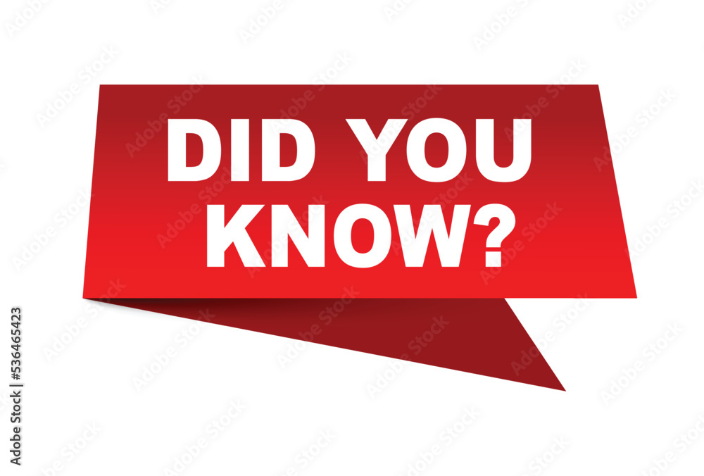 Did you know vector illustration. Red vector speech with white background Did you know vector illustration. Red vector speech with white background