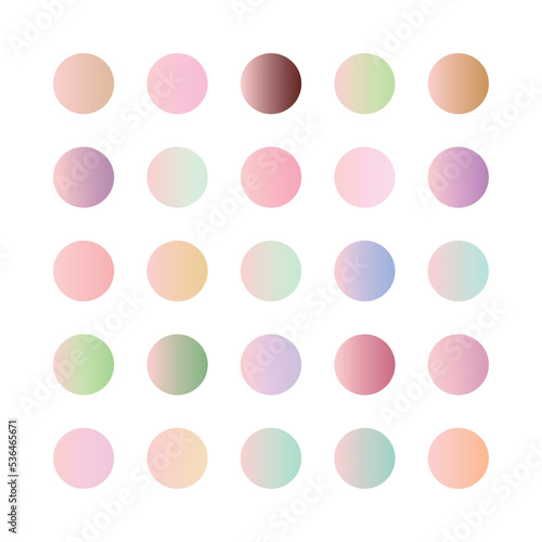 Pastel gradient smooth and vibrant color set. gradient set round Vector Template for design 