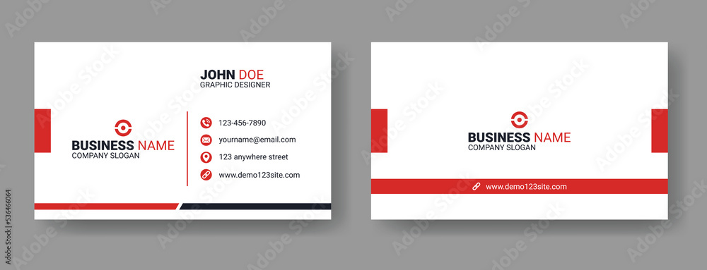 An elegant and simple business card design template. A clean and  professional business card design template, visiting card Stock Vector |  Adobe Stock