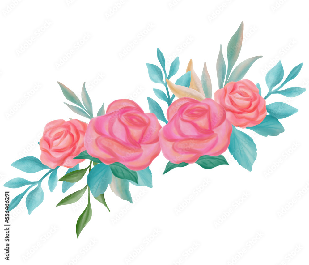 Rose flower bouquet  watercolor