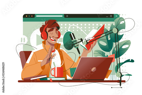 Podcast recording and broadcasting