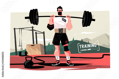 Weightlifting, bodybuilder with dumbbell