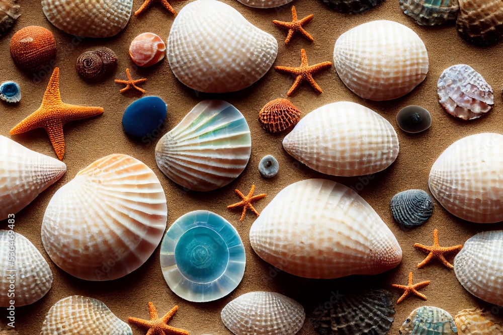 Sea Shells and Sand Seamless Texture Pattern Tiled Repeatable ...