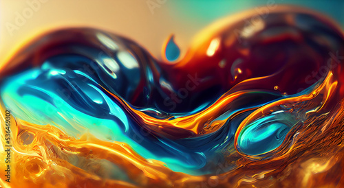 Abstract colorful marble texture background - fluid art, great for wallpapers 