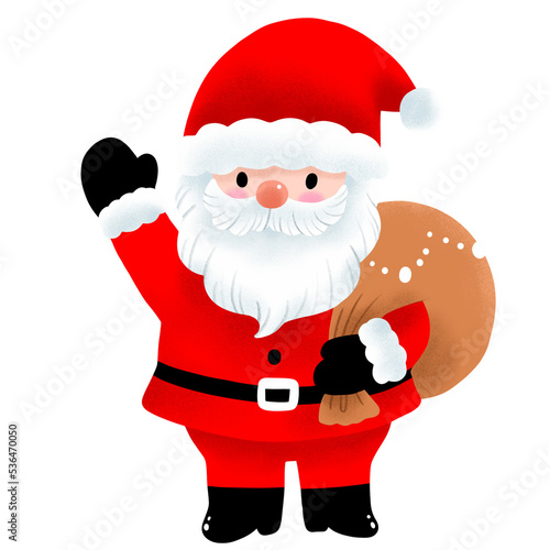 Cartoon cute Santa claus on Christmas clipart.