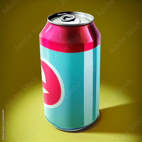 soda can vector illustration in a realistic manga style with bright colors fill in the frame. Graphic inspiration