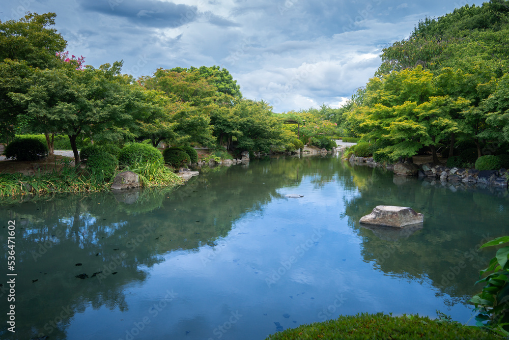 A pond in Toji temple of Kyoto city in Japan