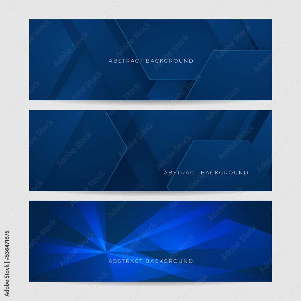 Fototapeta premium Minimal geometric blue banner background abstract design. Vector abstract graphic design banner pattern background template.