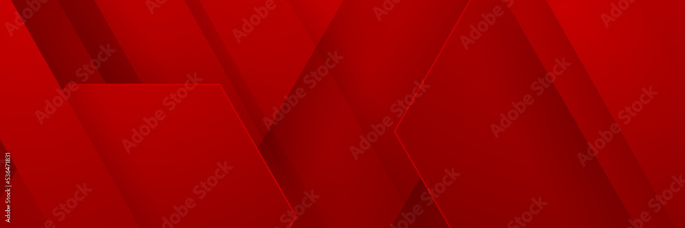 Fototapeta premium Abstract red deometric banner design background