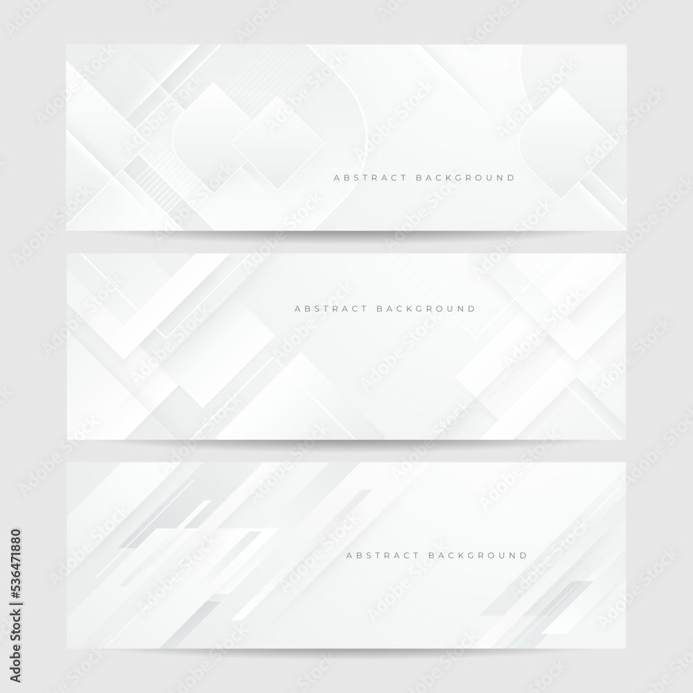 Naklejka premium elegant abstract white banner background with shiny lines