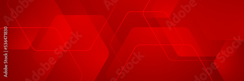 Abstract red deometric banner design background